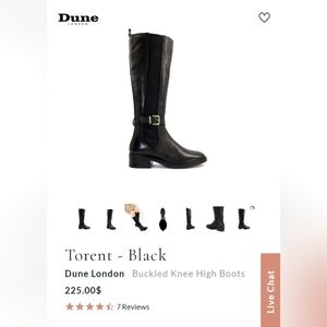 Dune London, Knee high boots, Black, Boots with buckle